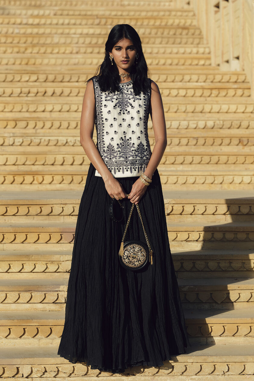Sawsan Embroidered Skirt Set - White, White, image 1