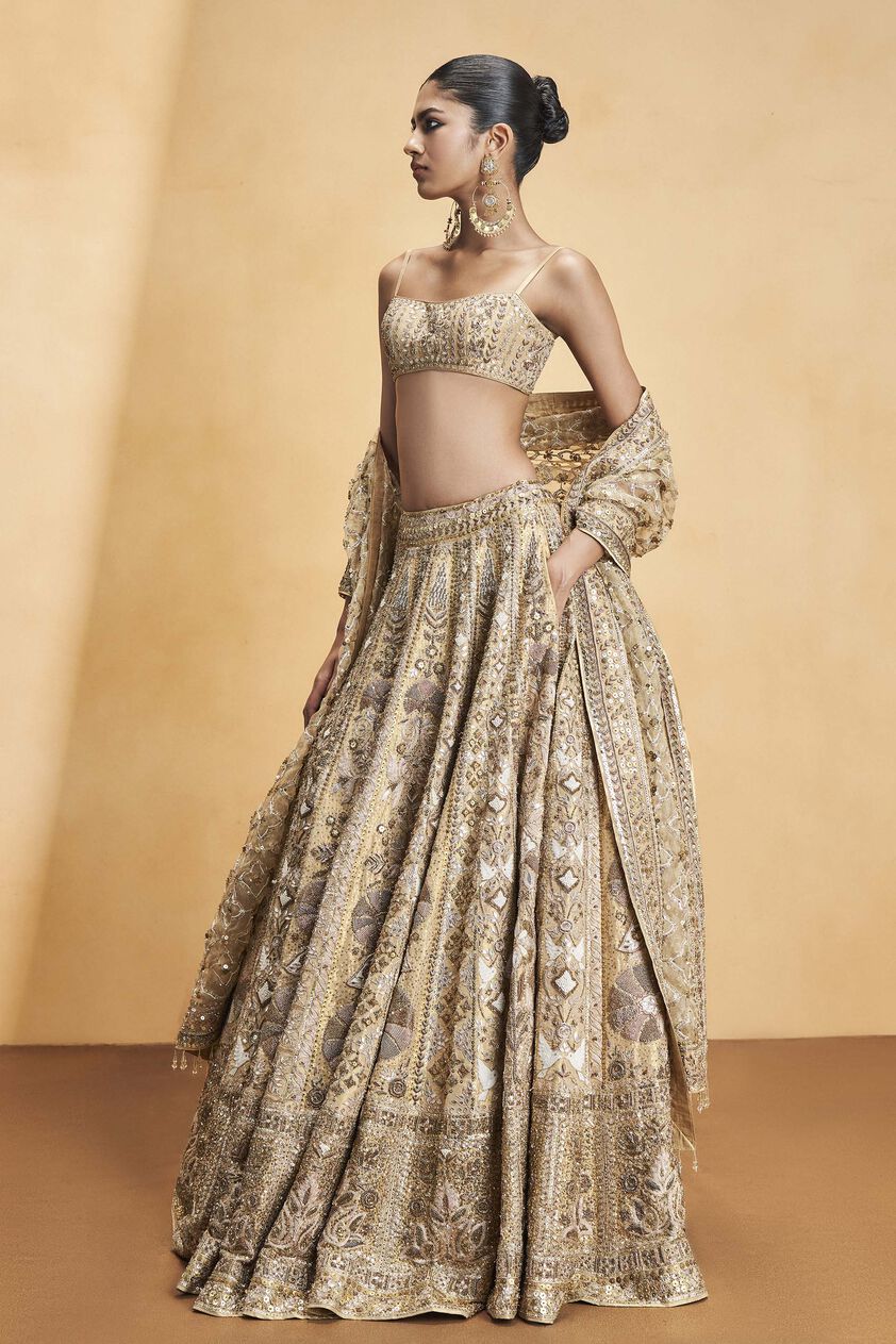 Hymn Of The Forest Gota Patti & Embroidered Cord Lehenga - Gold, Gold, image 2
