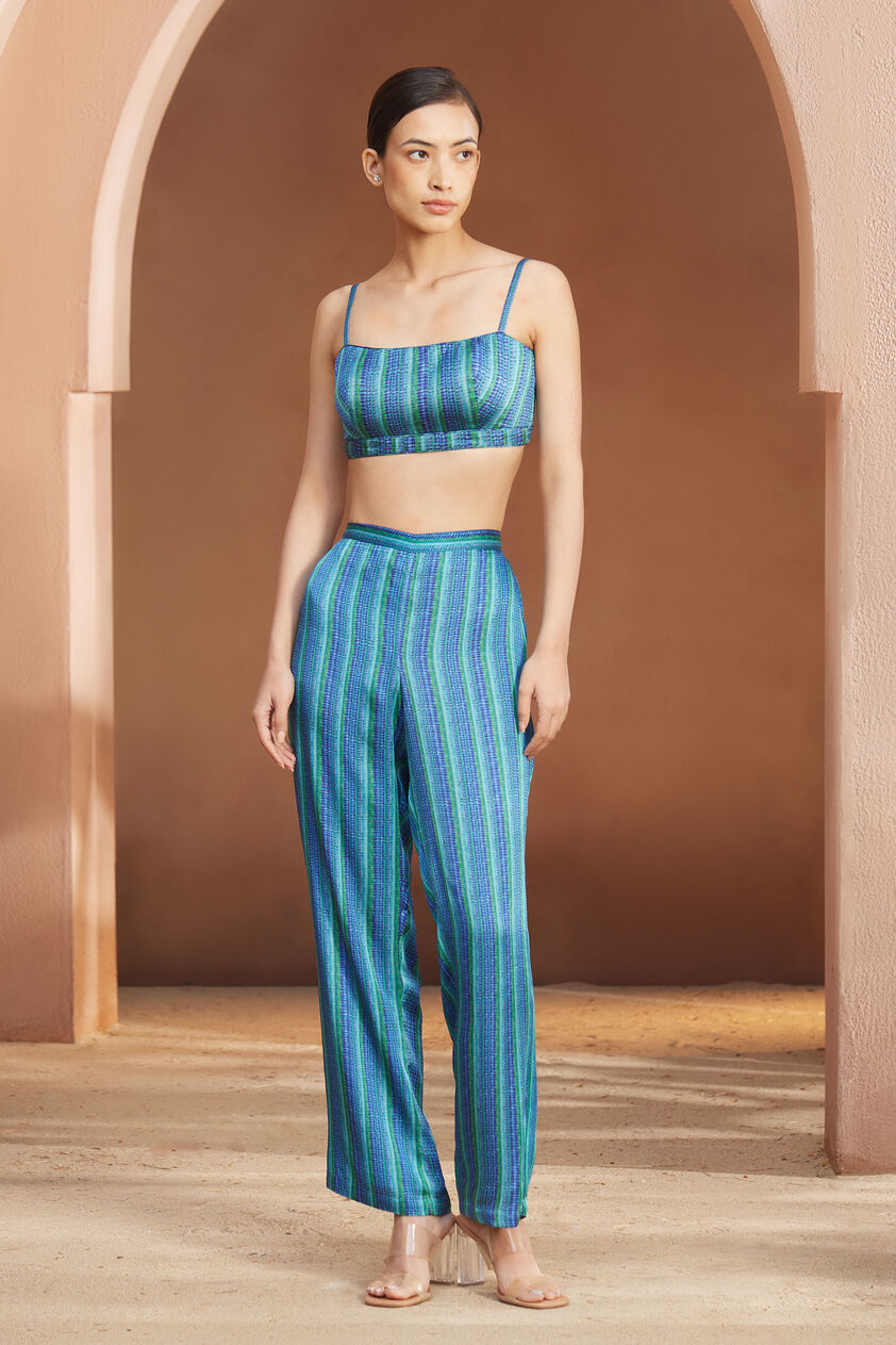 Aurora Silk Pant Set - Blue, Blue, image 6