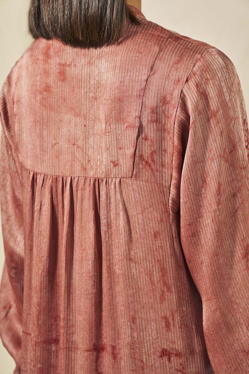 Sahla Dabu Hand-block Printed Kaftan - Pink, Pink, image 5
