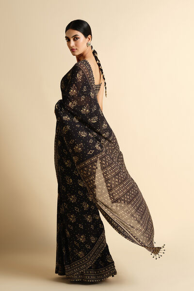 Kshipa Georgette Saree - Black