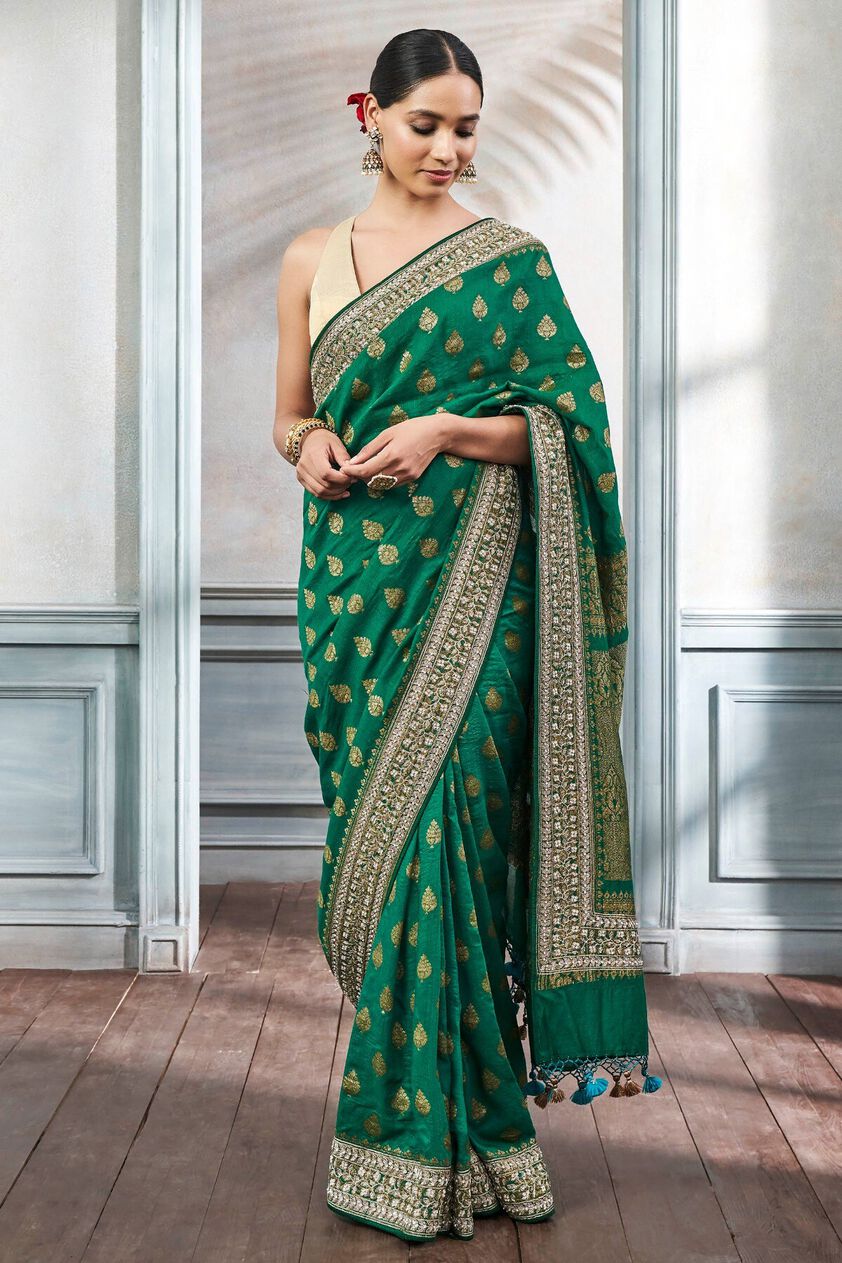 1 - Namasya Saree Set – Green, image 1