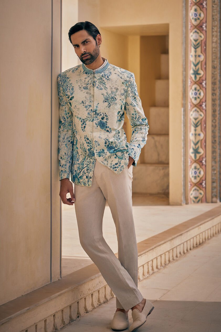 Yajat Bandhgala - Blue, White, image 1