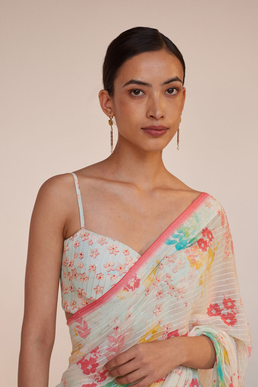 Lolana Saree Set - White, White, image 5