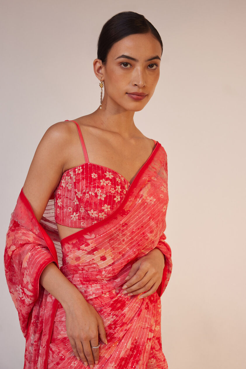 Rosalba Saree - Pink, Pink, image 4