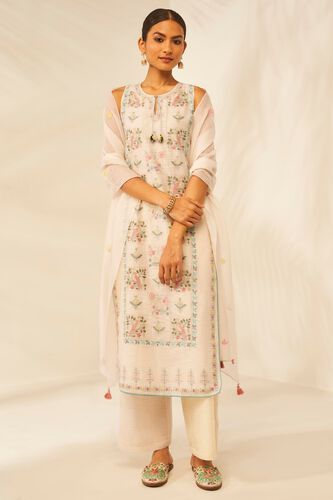 1 - Hand-Embroidered Sleeveless Kurta Set, image 1