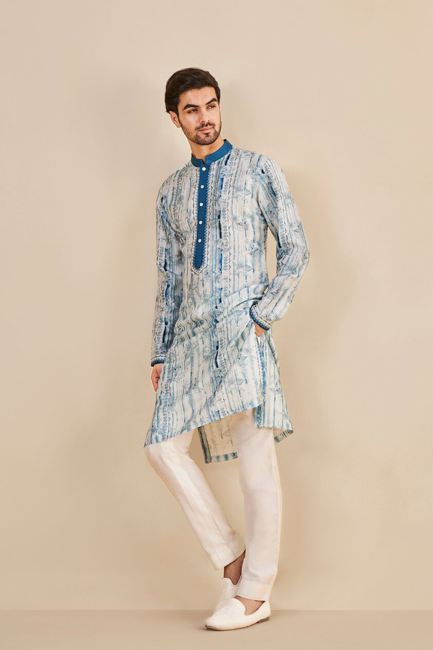 Abhinit Kurta - Blue, Blue, image 2