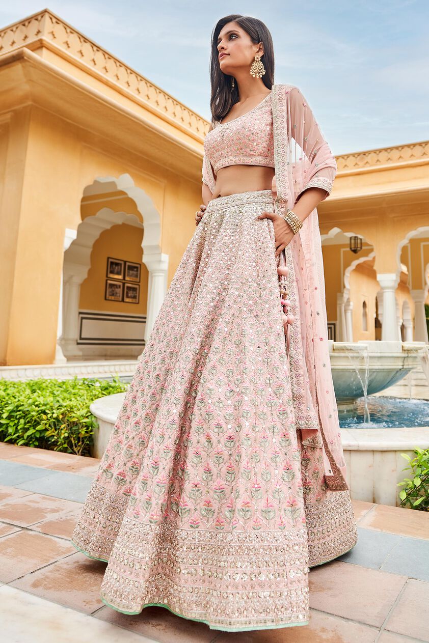 Pranja Lehenga Set-Blush, Blush, image 2
