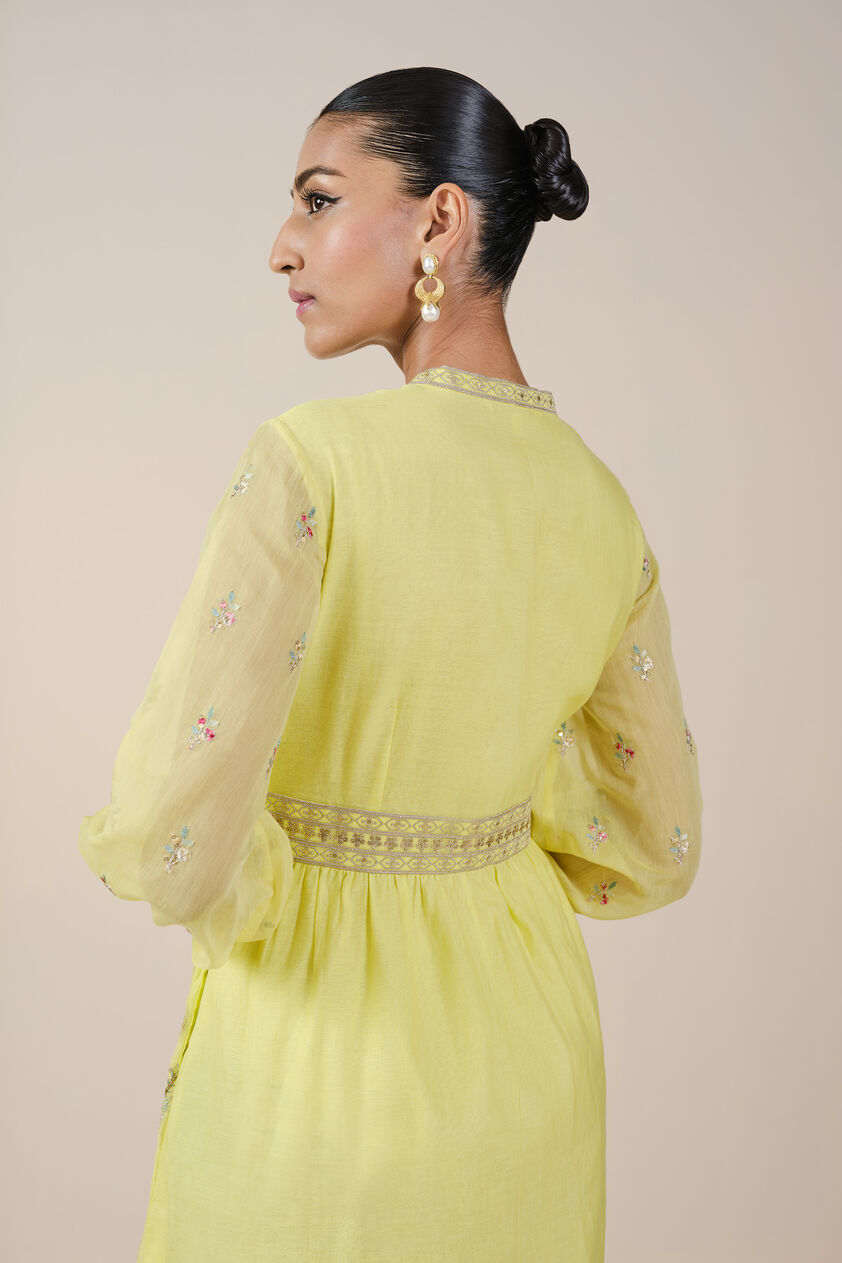 Rhapsody Embroidered Mul Dress - Yellow, Yellow, image 5