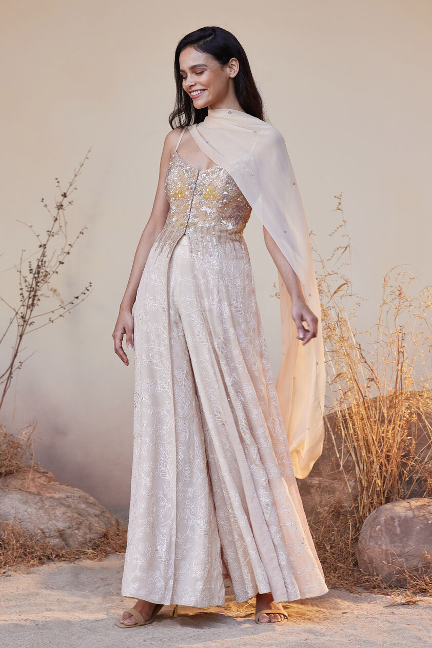 Sahara Tunic Cut Suit Set - Flesh, Flesh, image 2