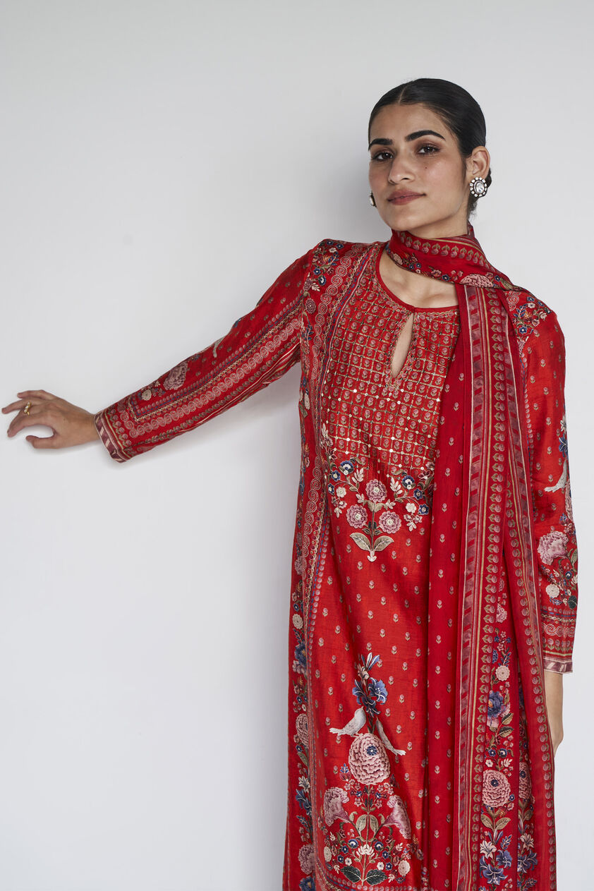 Elnaz Embroidered Suit Set - Red, Red, image 4