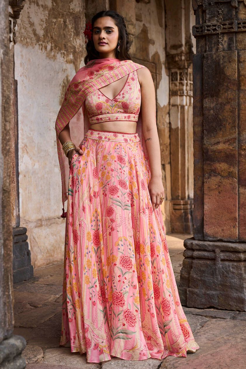 1 - Silene Lehenga Set – Pink, image 1