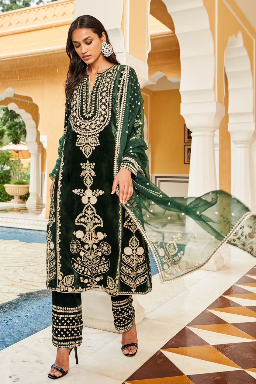 Mahnoor Suit Set - Green, Green, image 1