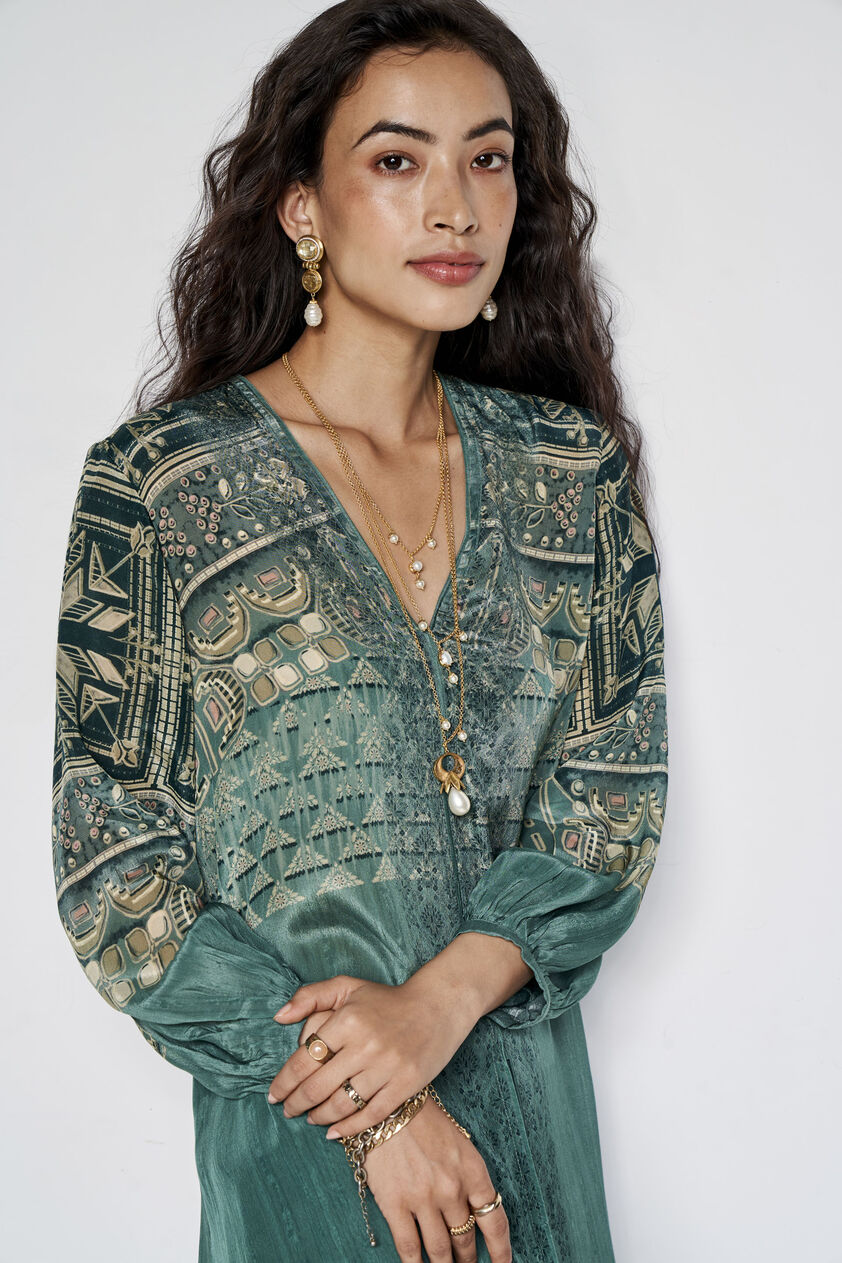 Ava Kurta Set - Green, Sage, image 5