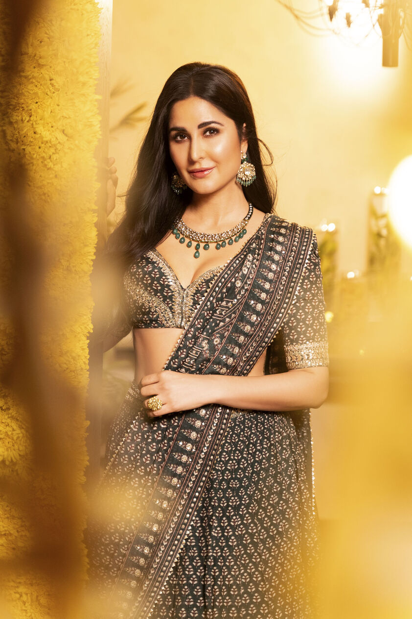 Arvia Printed Mul Lehenga Set - Green, Green, image 1