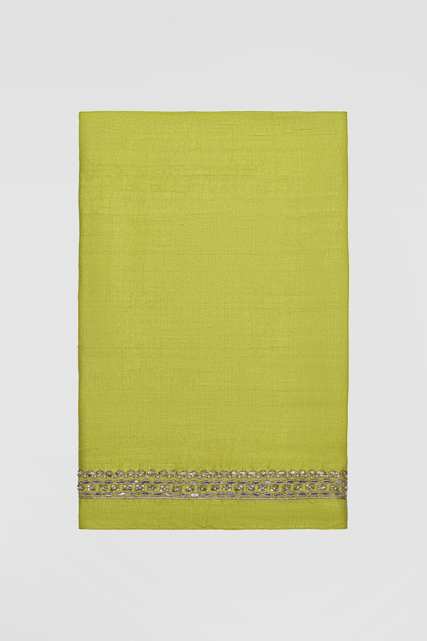 Tajanae Gota Patti Saree - Lime, Lime, image 9