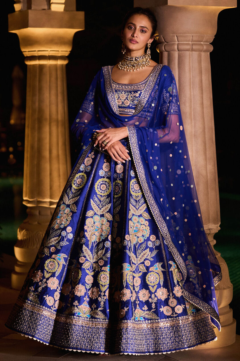 Qirat Lehenga-blue, Blue, image 1