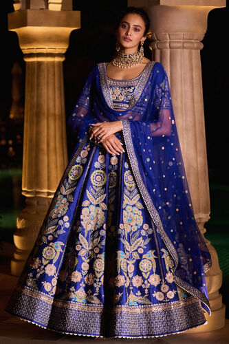 Qirat Lehenga-blue, Blue, image 1