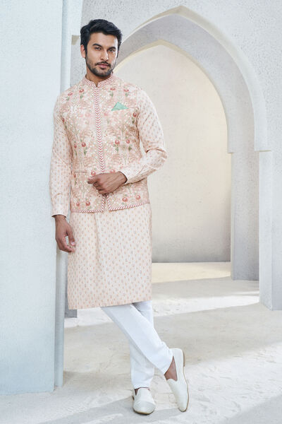 Aakesh Nehru Jacket - Salmon