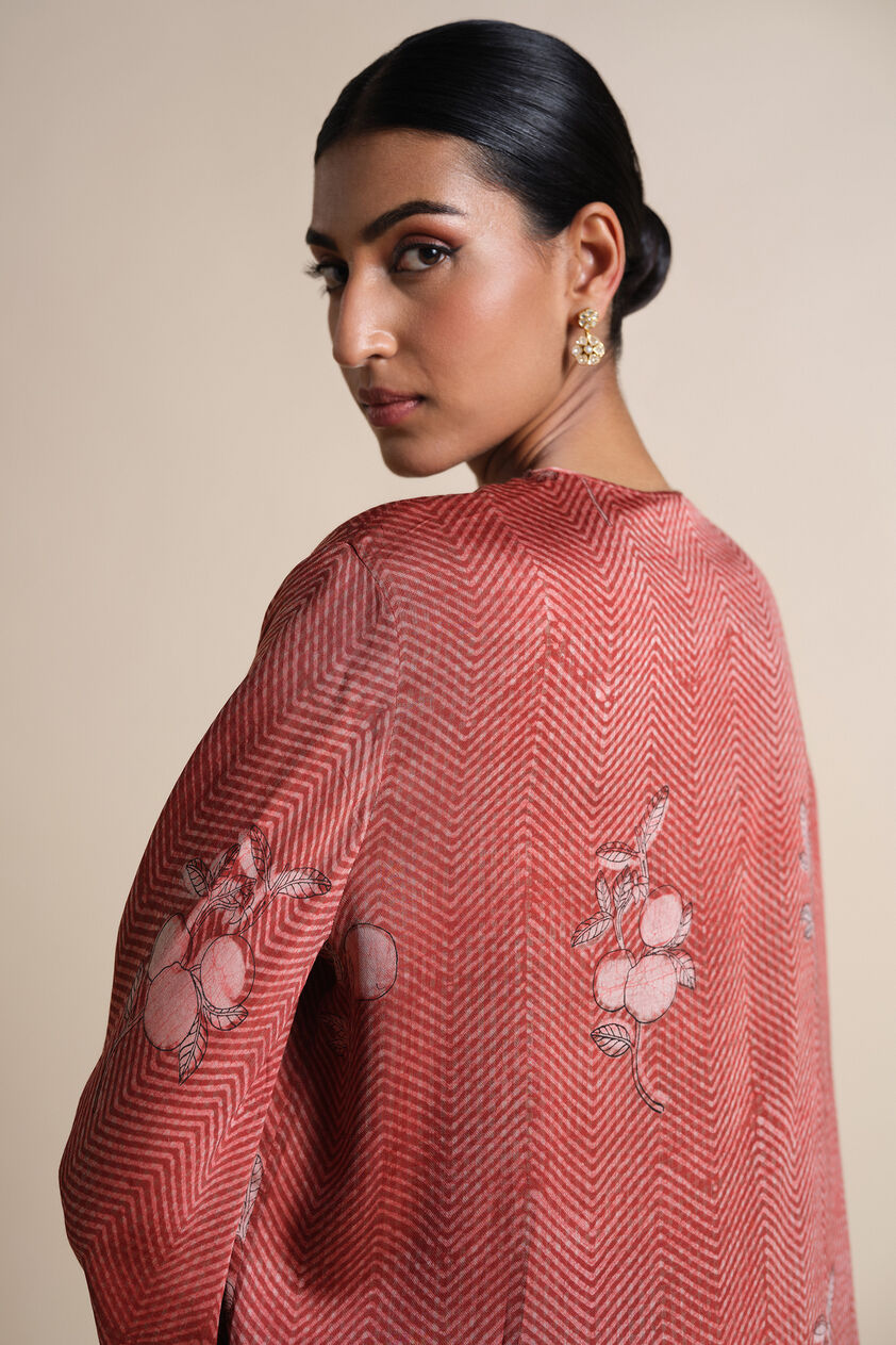 Akna Hand-block Printed Co-ord - Red, Red, image 5