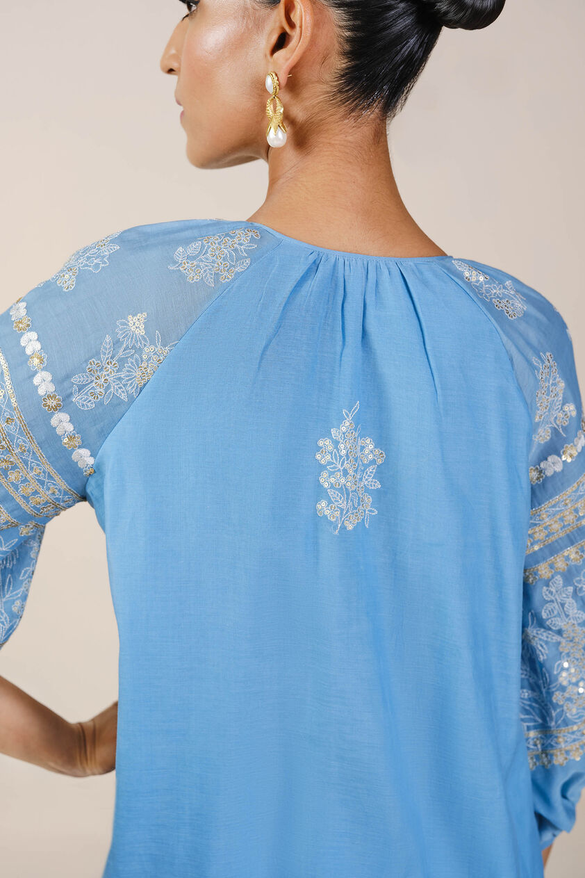 Amberlie Embroidered Mul Coord - Blue, Blue, image 6