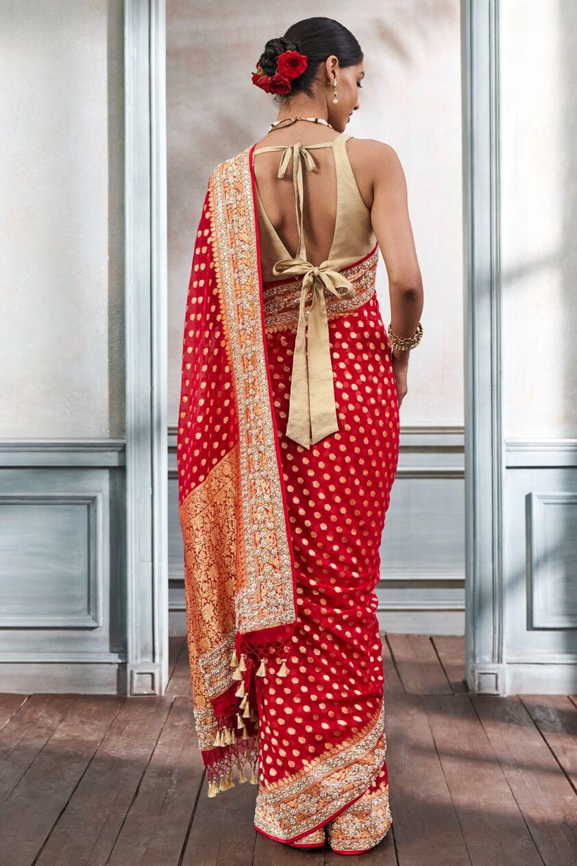 3 - Rahini Saree Set – Red, image 3