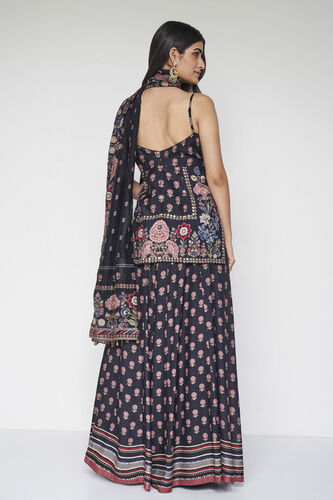 Amaya Embroidered Silk Suit Set - Black, Black, image 4