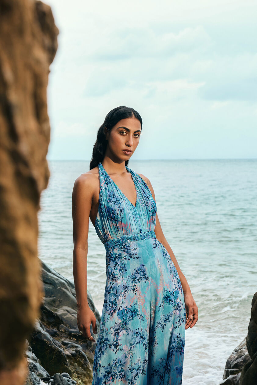 Aberfa Georgette Jumpsuit - Blue, Blue, image 8