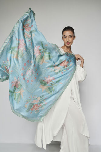 Emaline Silk Scarf - Powder Blue, Powder Blue, image 2