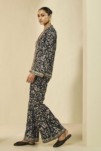 Isra Zardozi Embroidered Silk Jacket Set - Black, Black, image 2