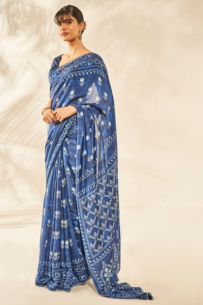 Kaiya Saree - Indigo