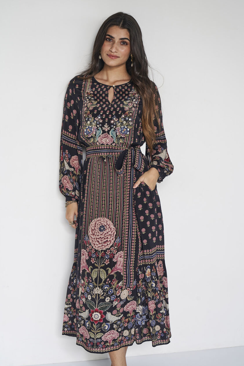 Isbah Embroidered Tunic - Black, Black, image 5