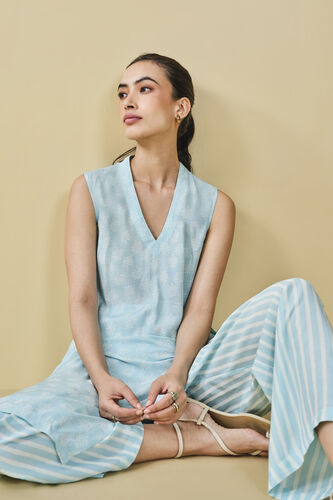 Sunshade Hand-block Printed Coord - Blue, Blue, image 5