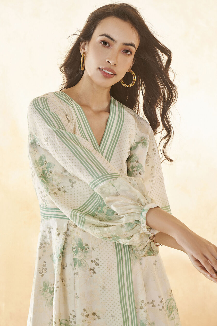 Aubrey Silk Dress - Sage, Sage, image 4