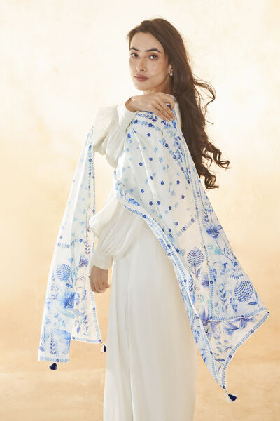 Safana Dupatta - White