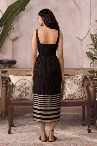 Yue Handwoven Maheshwari Dress - Black, Black, image 2