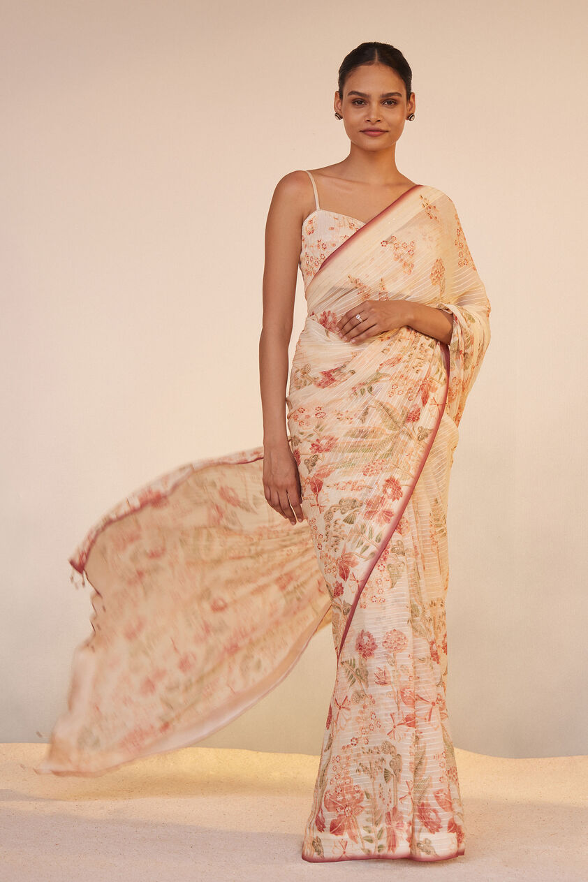 Kiana Saree Set - White, White, image 1