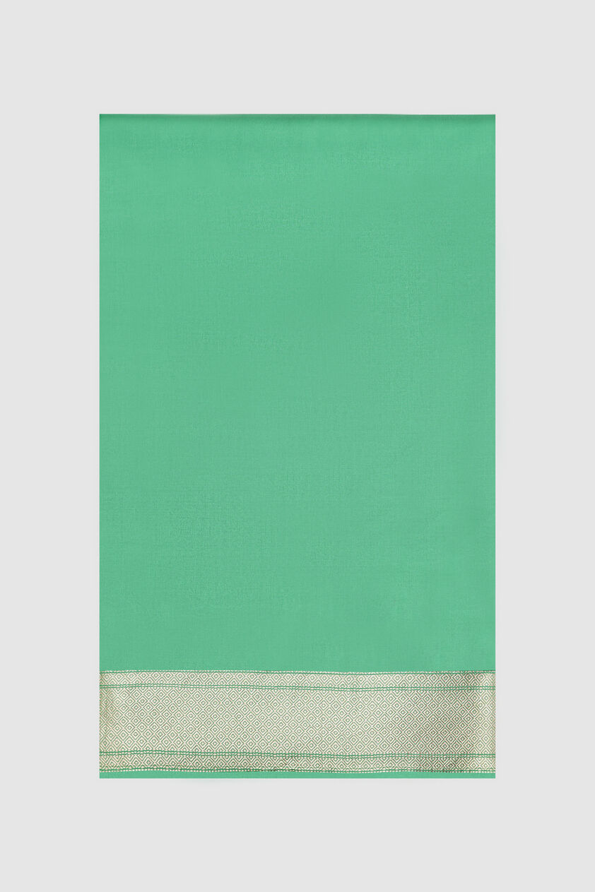 Adaj Benarasi Saree - Green, Green, image 4