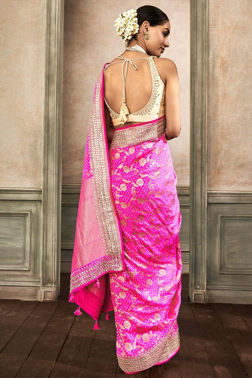 3 - Panya Benarasi Saree – Hot Pink, image 3