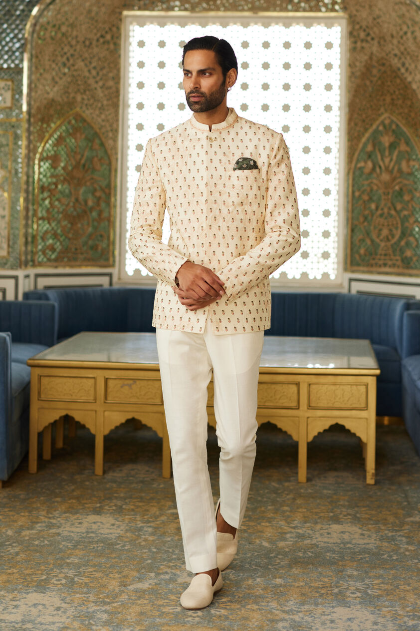 Eshan Silk Bandhagala - Ivory, Ivory, image 1