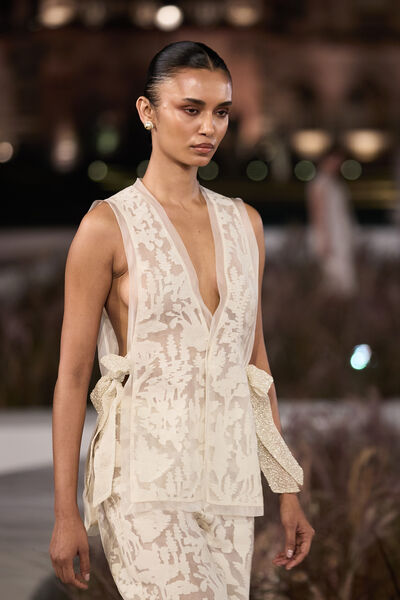 Shitora Woven Benarasi Silk Co-ord - Ivory