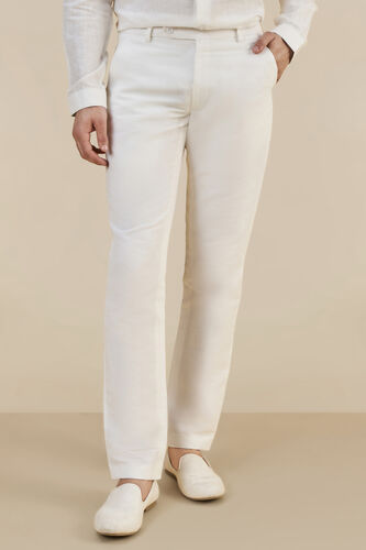 White Linen Trousers, White, image 1