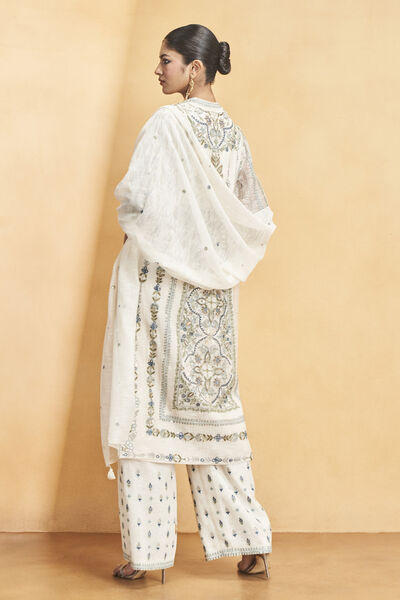 Sabela SEWA Hand-embroidered Mul Suit Set - Ivory