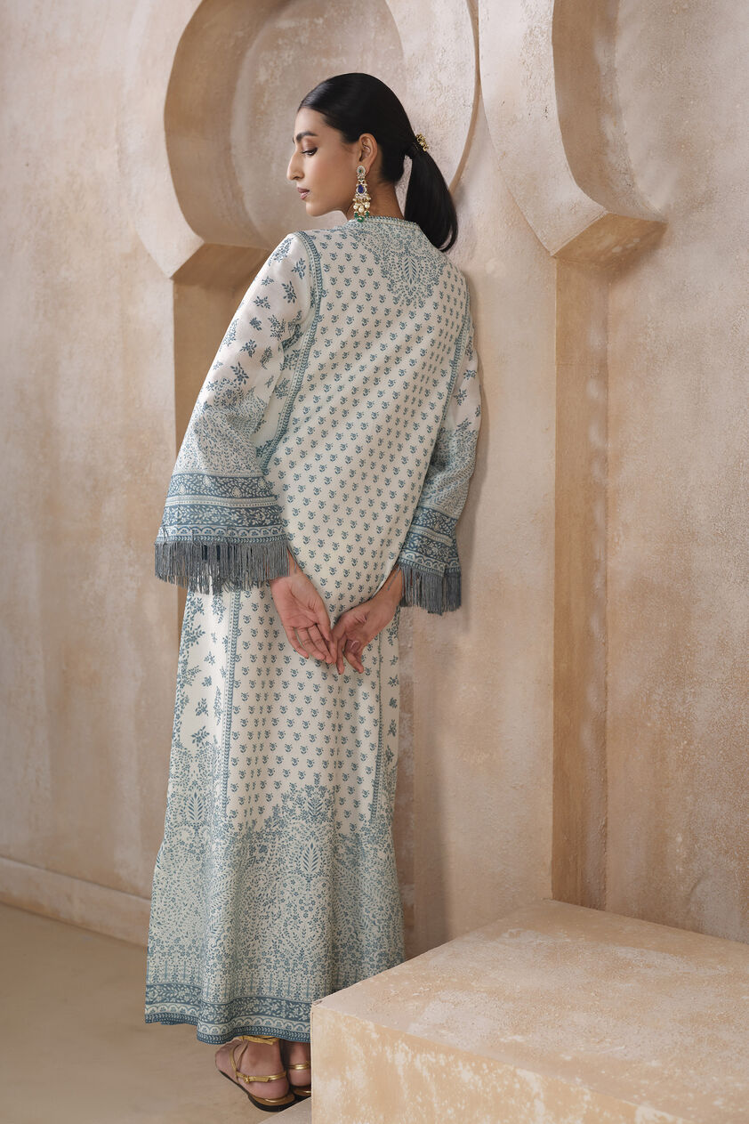 Anaya Silk Kaftan - White, White, image 2