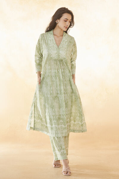 Estaa Kurta Set - Sage