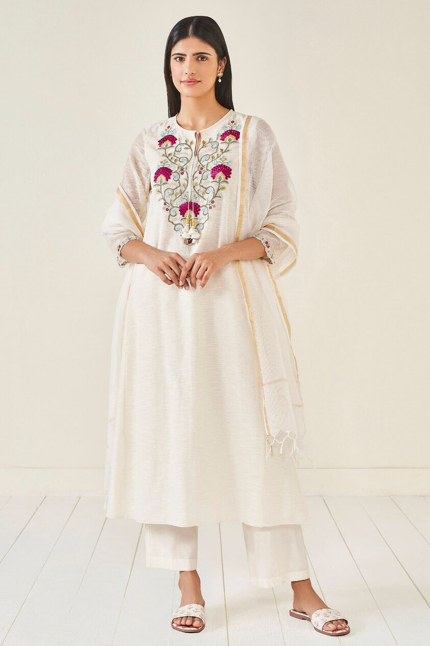 1 - Kayavi Kurta Set – Natural, image 1
