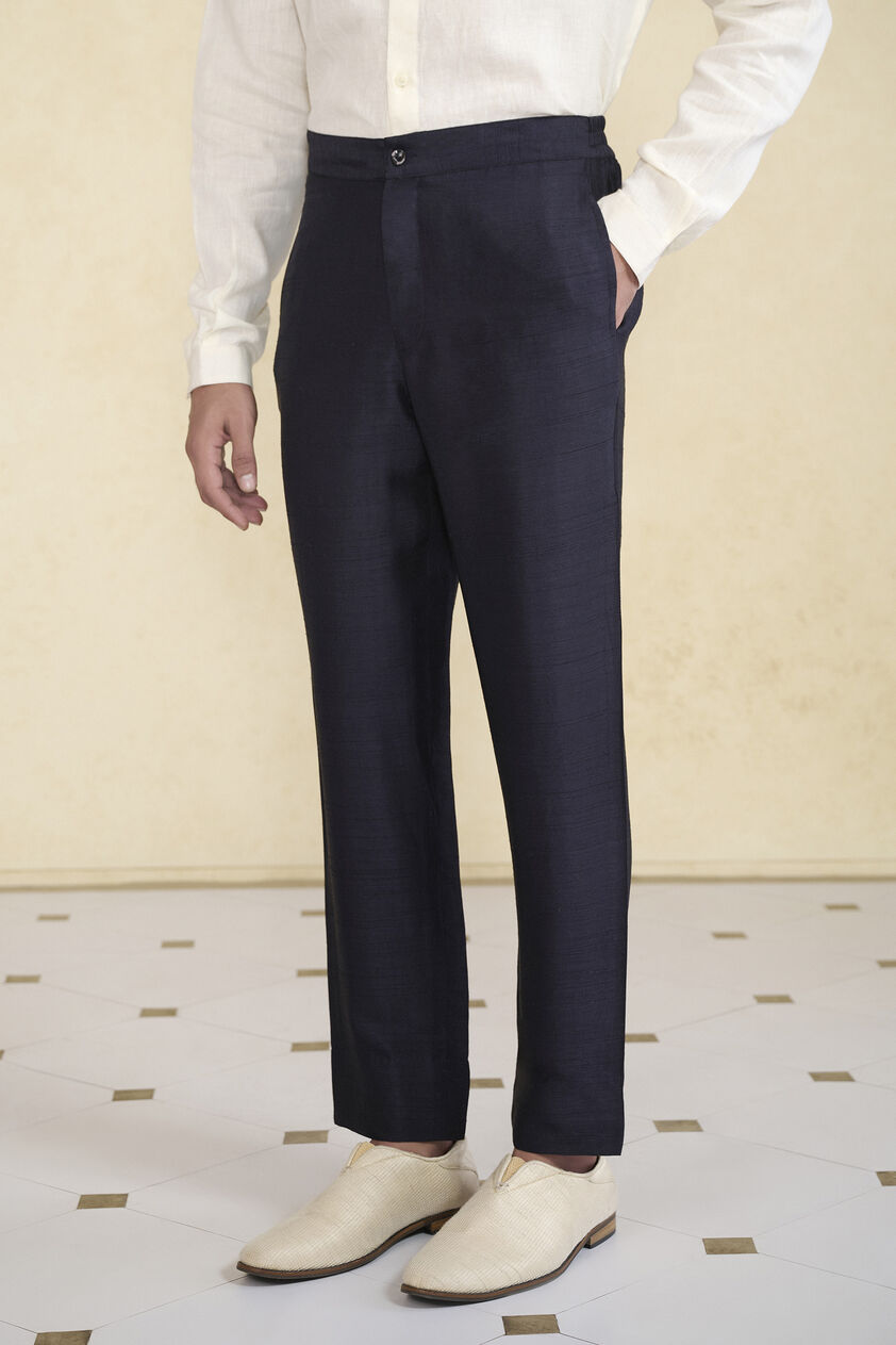 Black Silk Trousers, Black, image 3