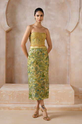 Verdalis Embroidered Applique Skirt Set - Yellow, Yellow, image 1