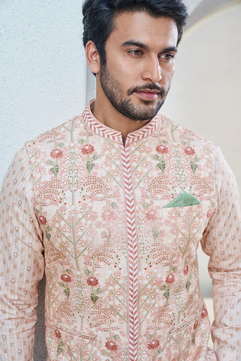 Aakesh Nehru Jacket - Salmon, Salmon, image 5