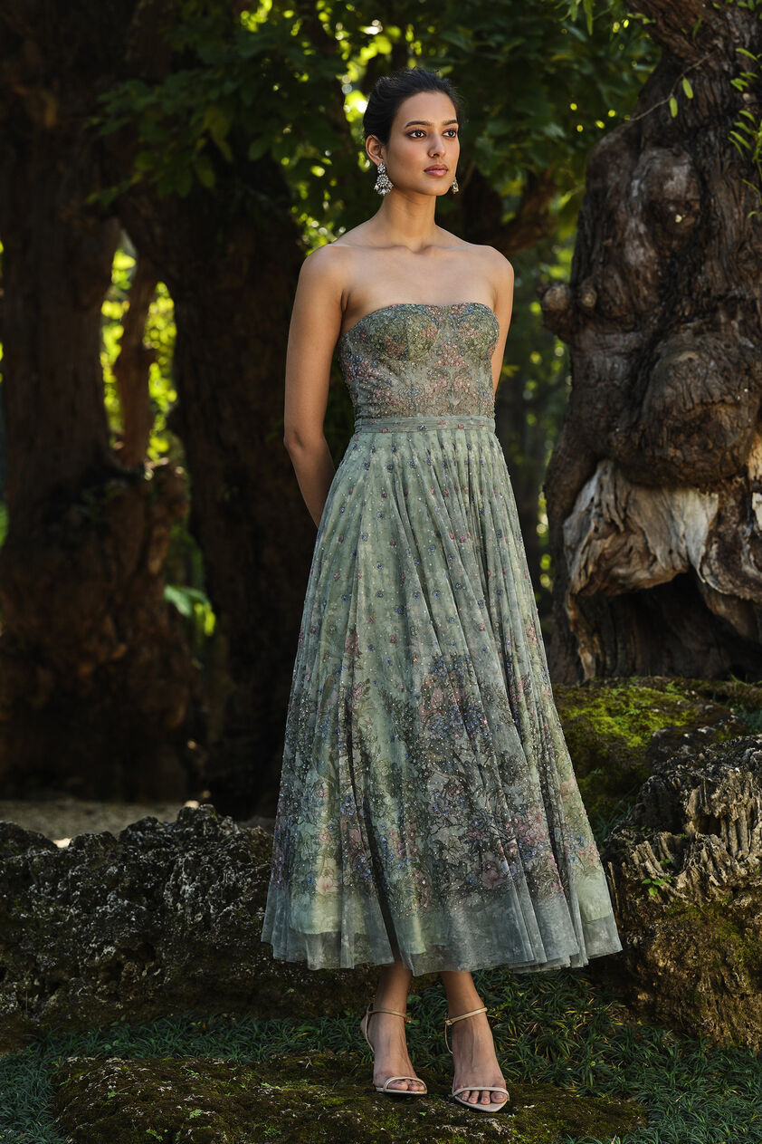 Aylsa Embroidered Dress - Sage, Sage, image 1